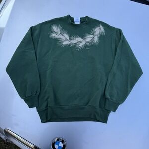 Vtg 90s Originals Forest Green Graphic Crew Neck Sweatshirt Grandma Floral Med